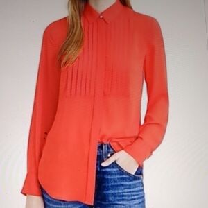 J. Crew Crepe De Chine Tuxedo Shirt